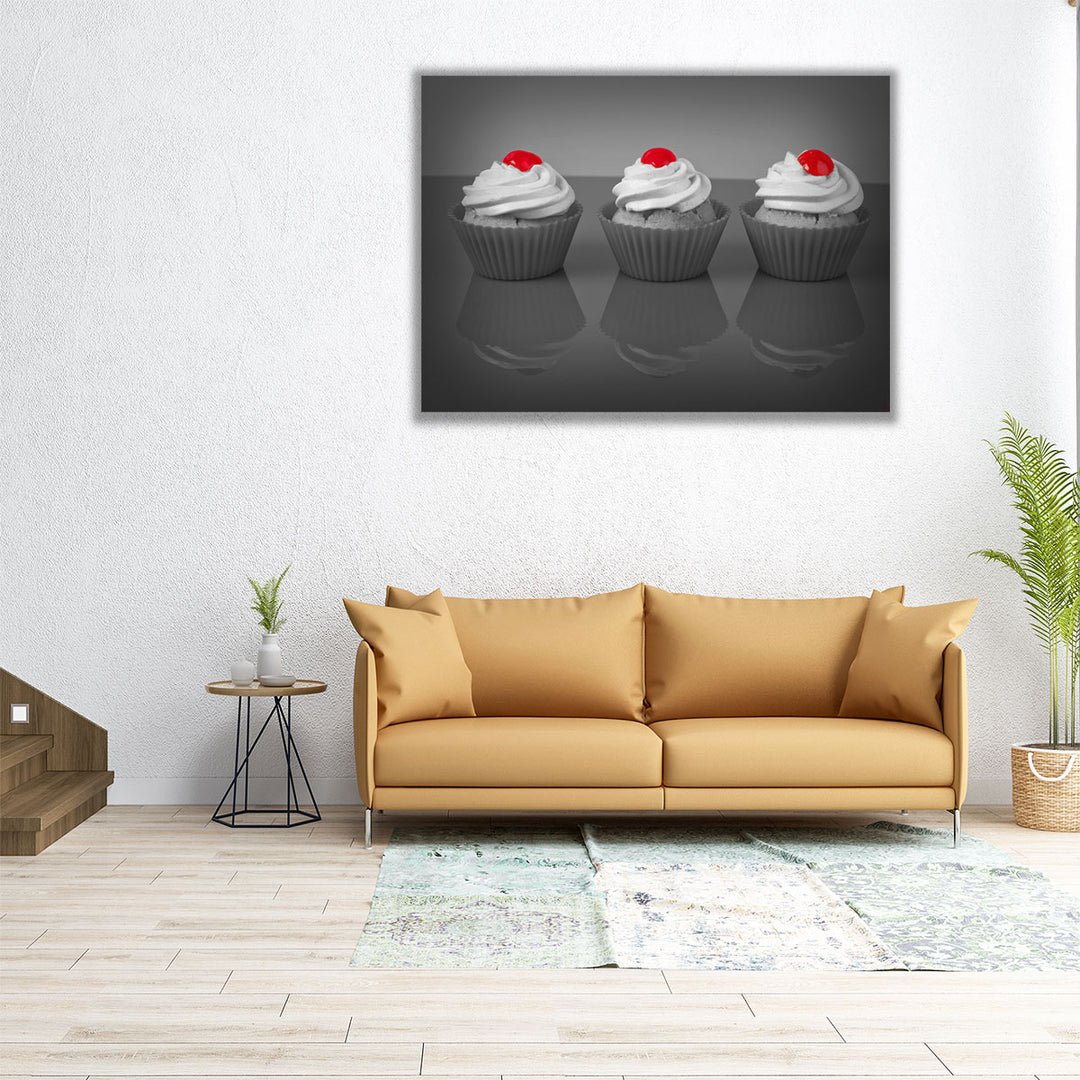 large kitchen art – gray backdrop dessert scene