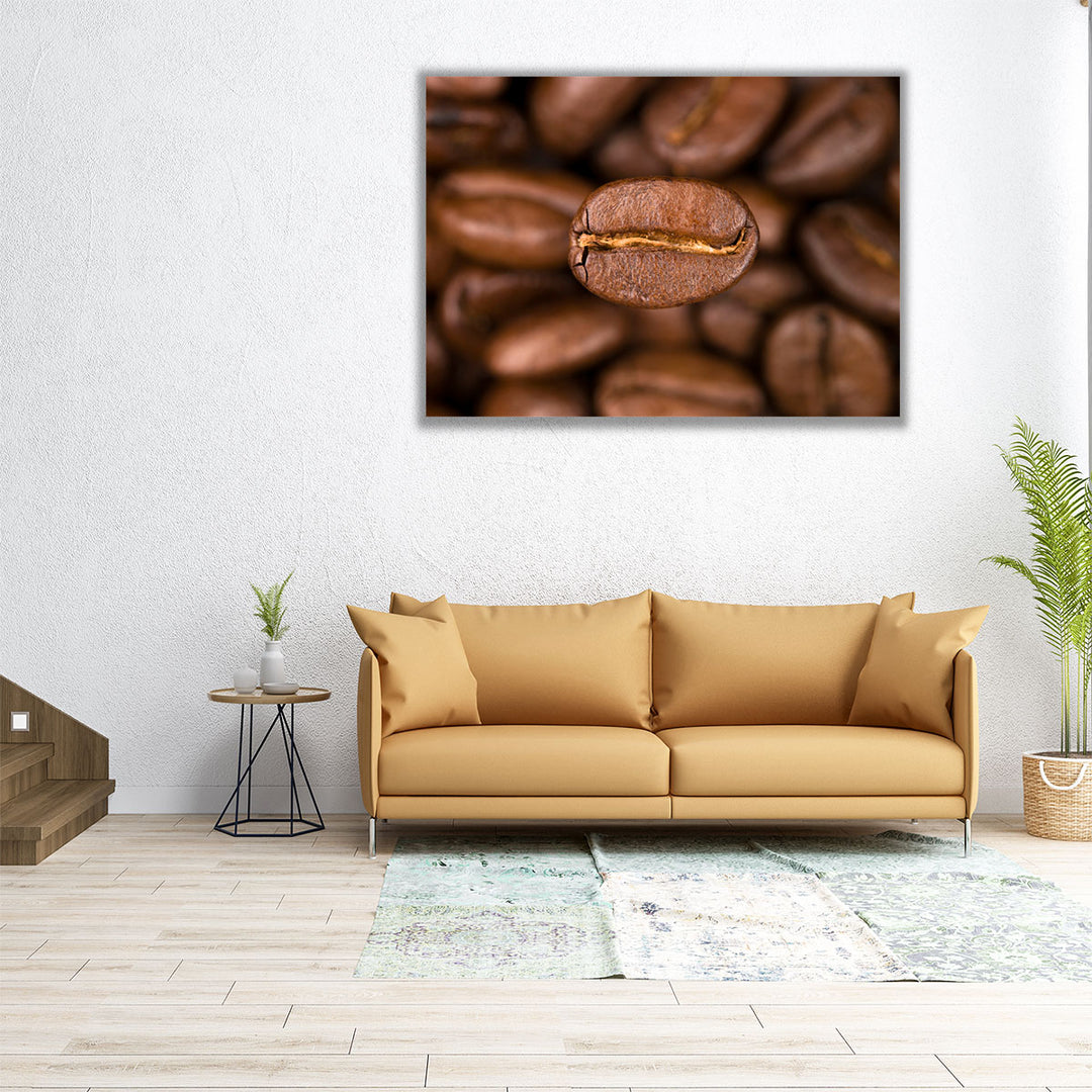 large kitchen art – warm brown coffee composition