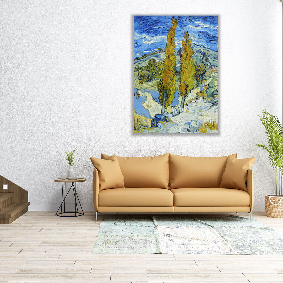 45x60 canvas print with tree and mountain scene