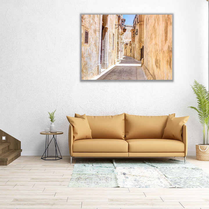 Narrow Street of Mdina city, Malta - Canvas Print Wall Art
