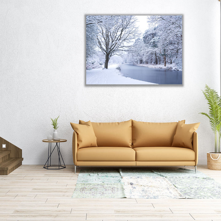 Canal on a Snowy Day - Canvas Print Wall Art