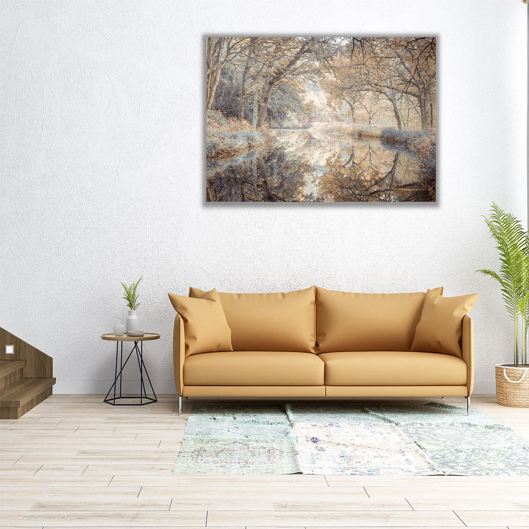 Canal through Forest - Canvas Print Wall Art