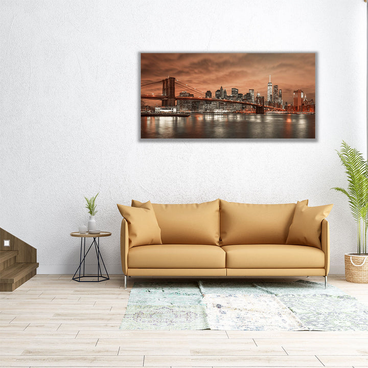 Brooklyn Bridge and Manhattan - Canvas Print Wall Art