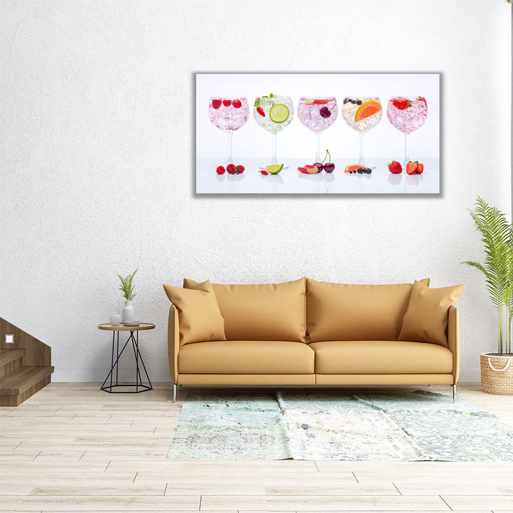 Different Type of Gin Glasses - Canvas Print Wall Art