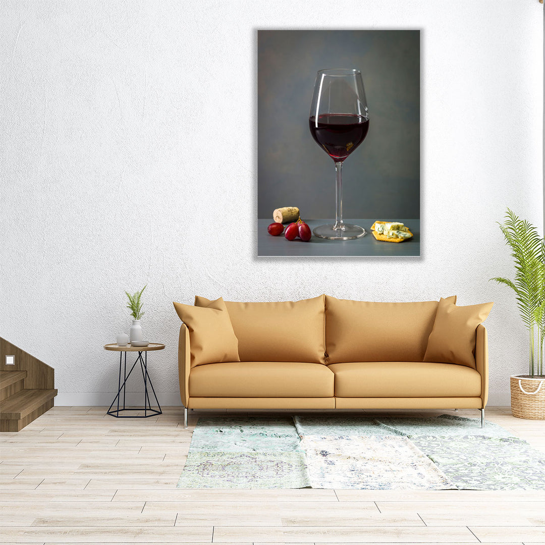 Red Wine Glass With Fruits I - Canvas Print Wall Art