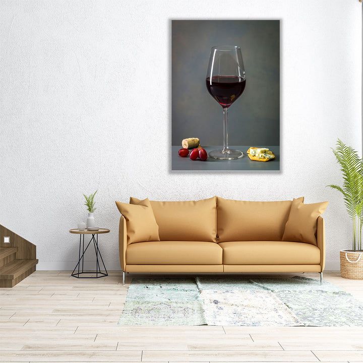 Red Wine Glass With Fruits I - Canvas Print Wall Art