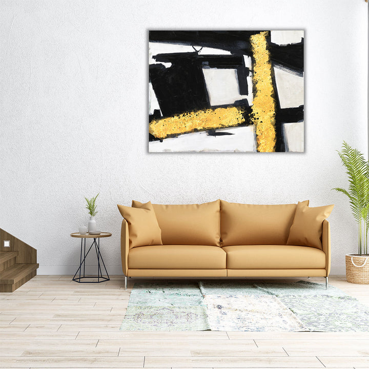 Divine Streaks 1 Black and White - Canvas Print Wall Art