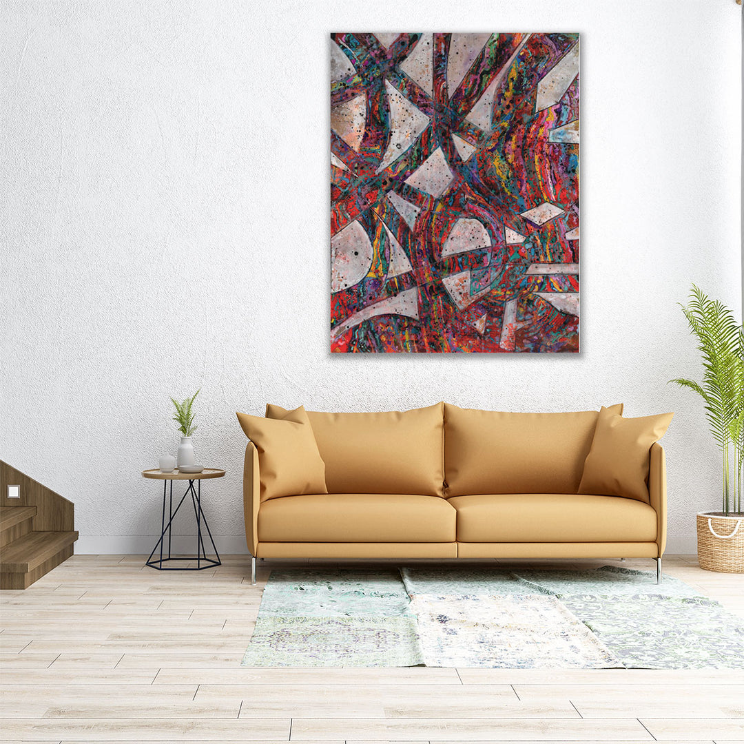 Paint Splattered Roads - Canvas Print Wall Art