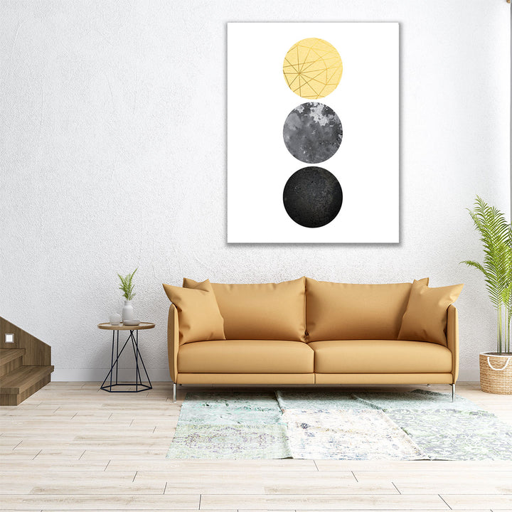 Yellow and Black Geo - Canvas Print Wall Art