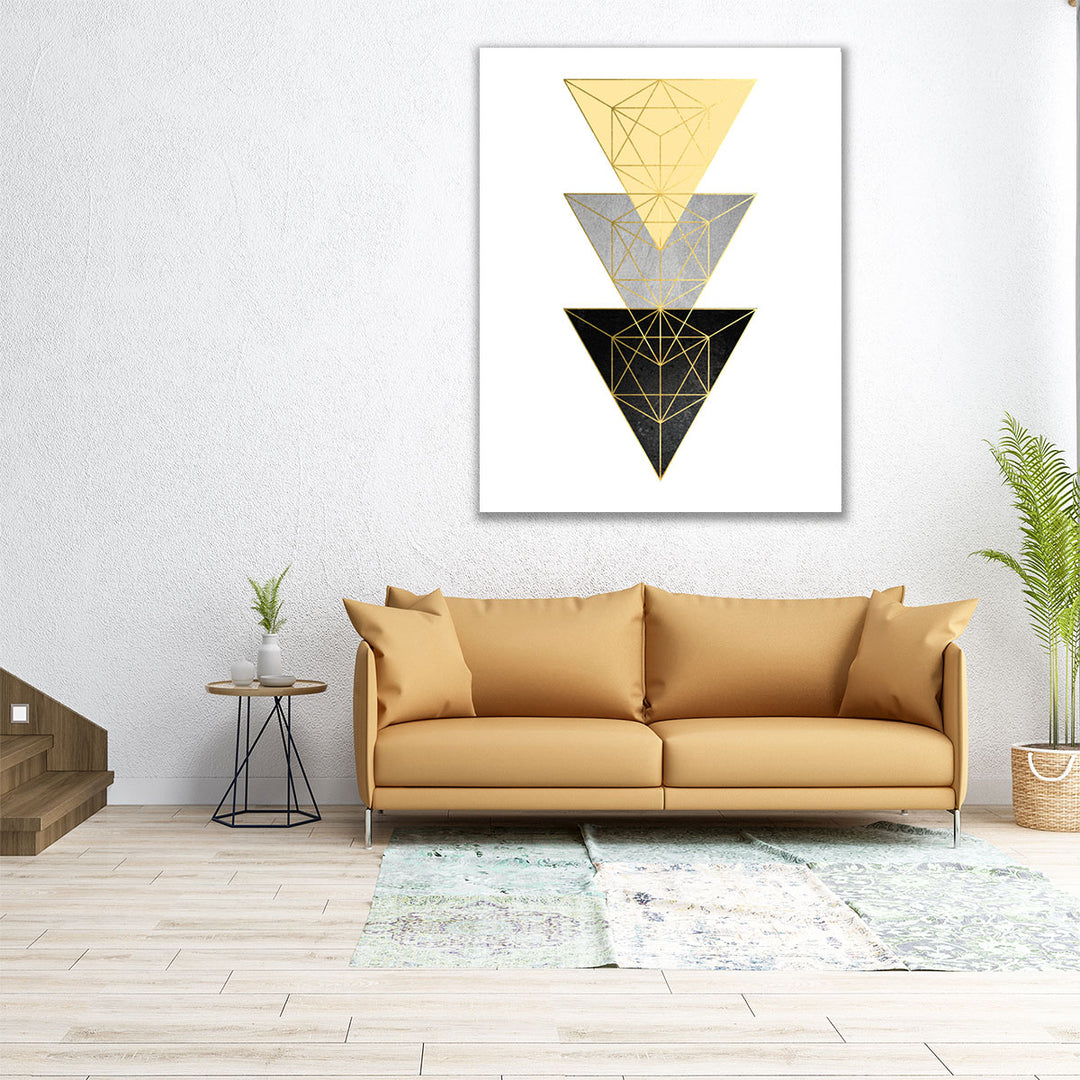 Yellow and Black Geo 3 - Canvas Print Wall Art