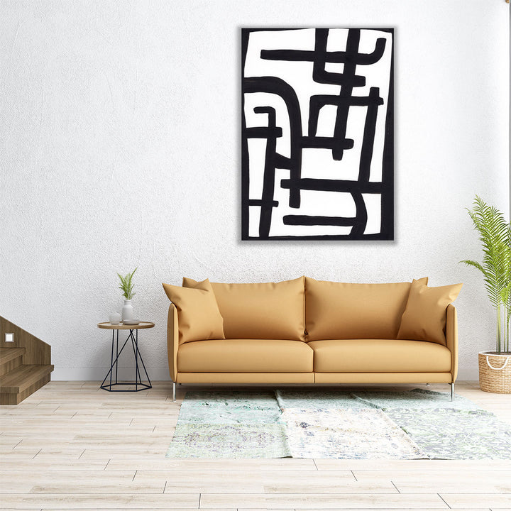 Abstract 1 Black and White - Canvas Print Wall Art