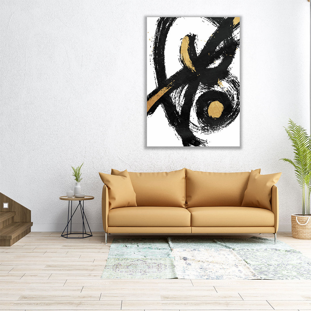 Jaidens Swirl Black and White - Canvas Print Wall Art