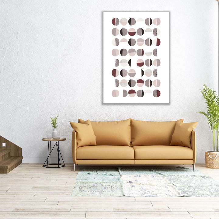 Mid Century Color Dew Burgundy - Canvas Print Wall Art