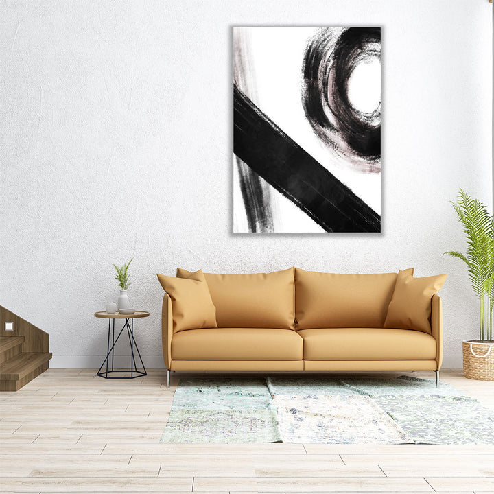 Strokes 4 Black And White - Canvas Print Wall Art