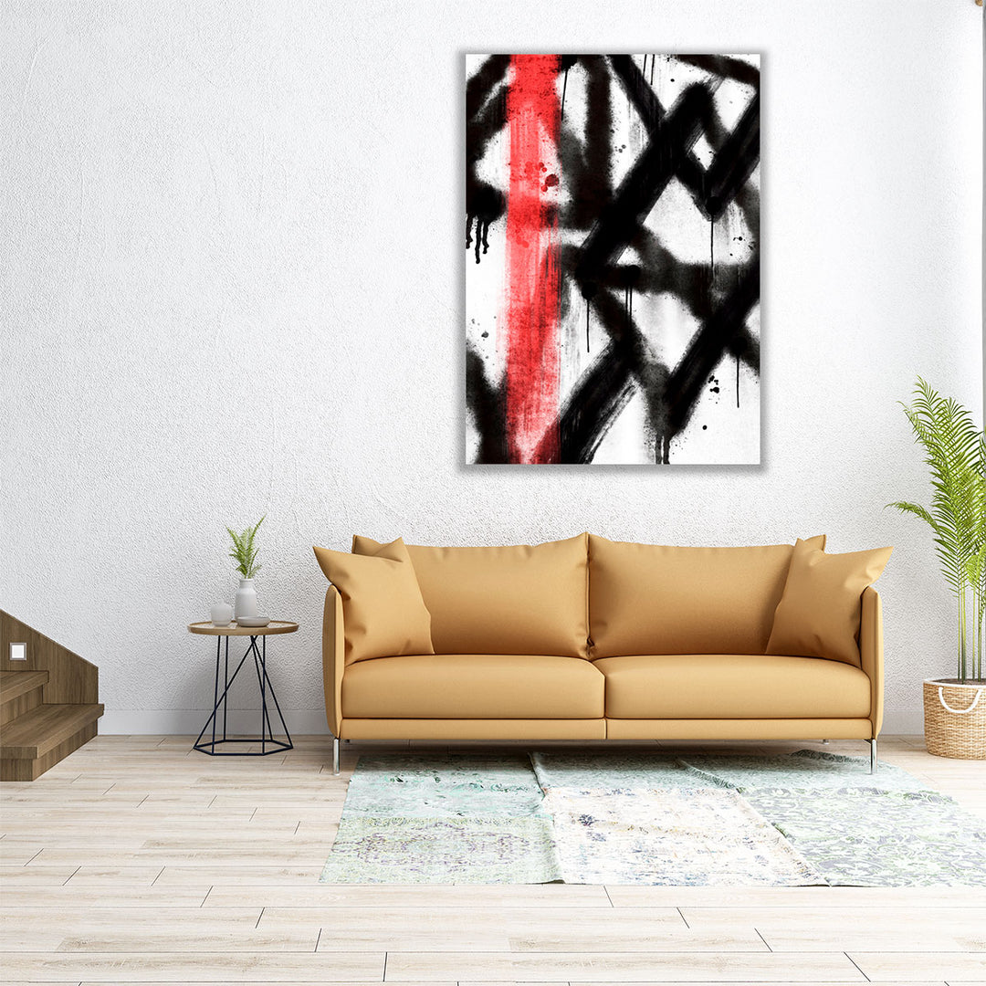 Urban Chaos 1 Black And White - Canvas Print Wall Art