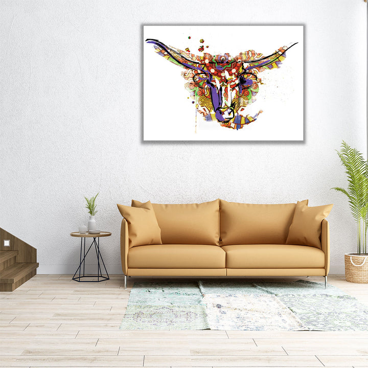 Mandala Water Bull - Canvas Print Wall Art