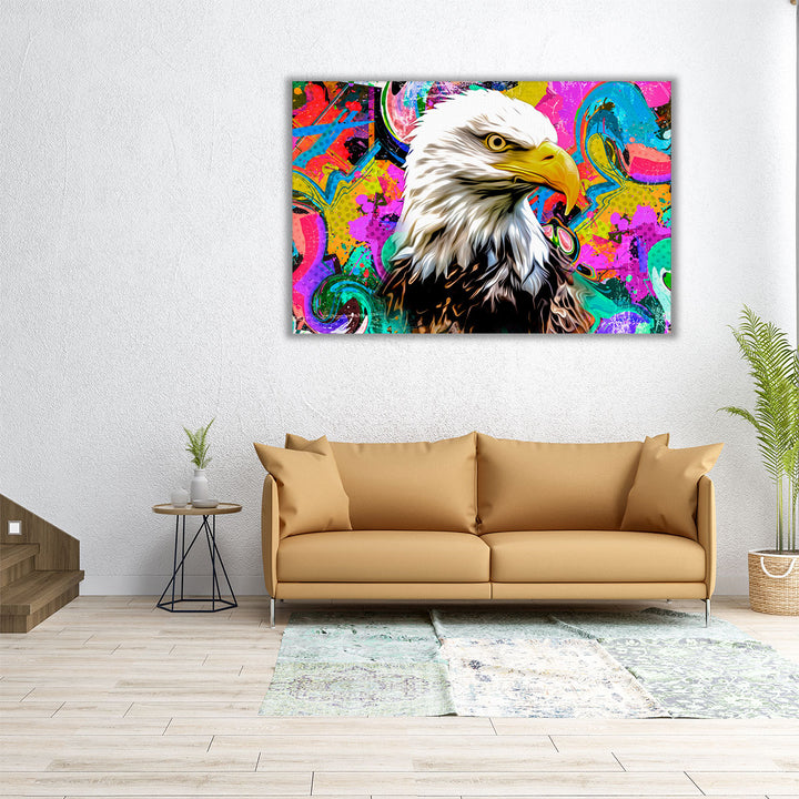 Eagle Face on a Pop Art - Canvas Print Wall Art
