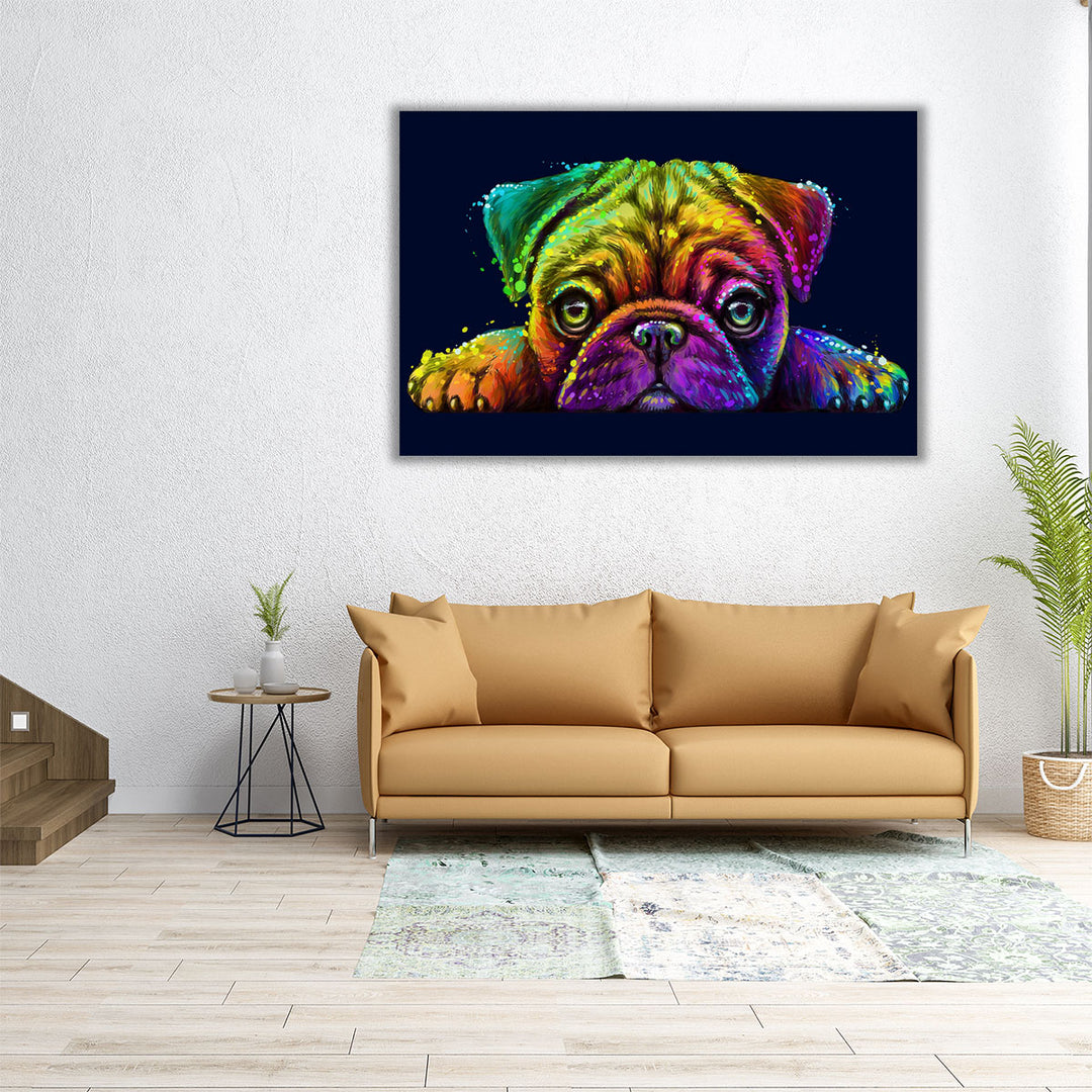 Pug in Pop Art Style - Canvas Print Wall Art