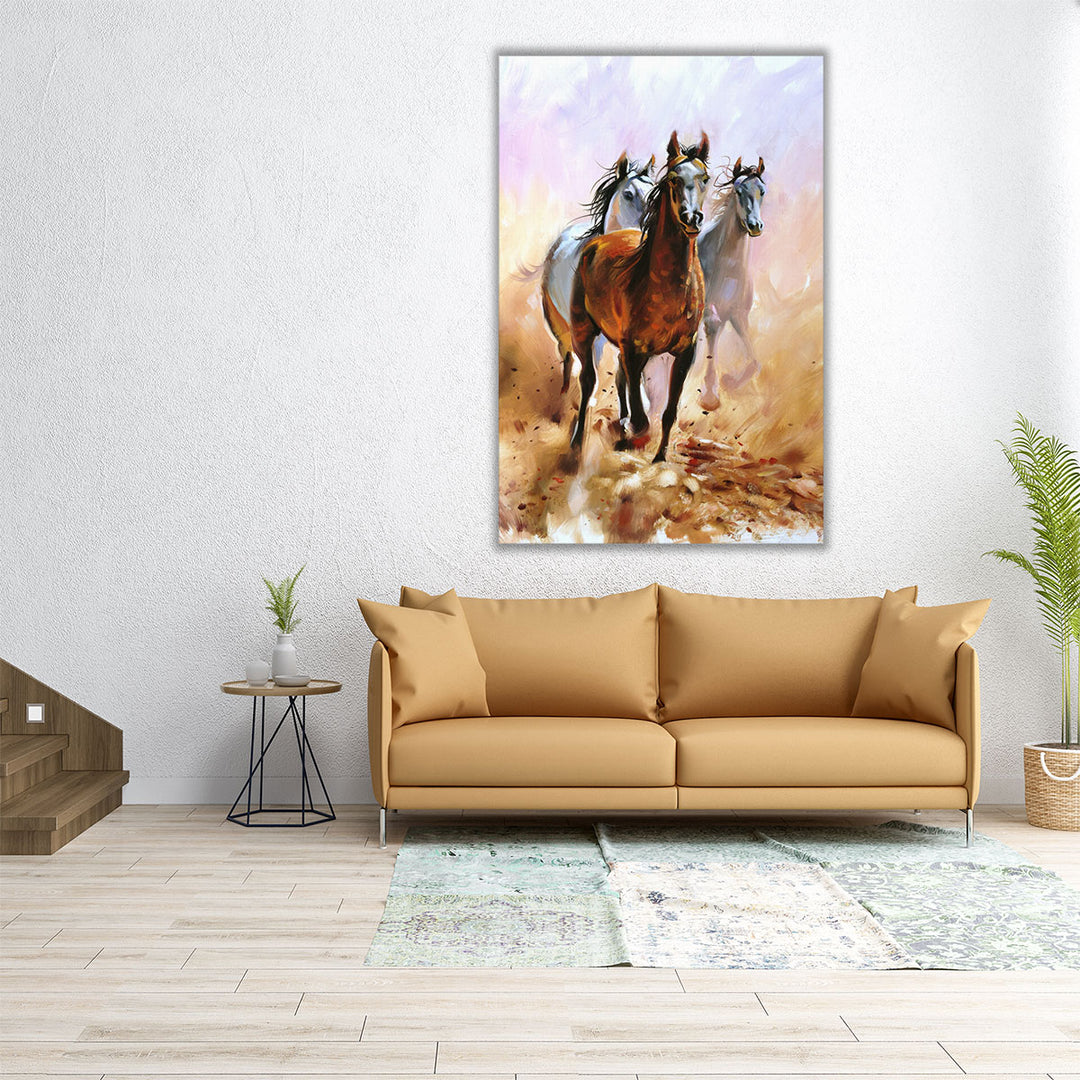 Horse Equestrian Passion Oil Painting - Canvas Print Wall Art