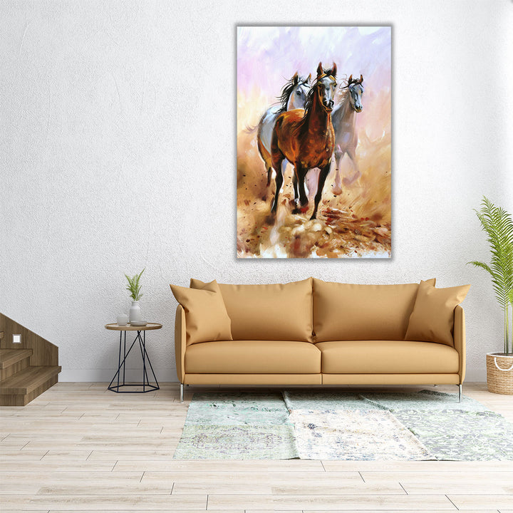 Horse Equestrian Passion Oil Painting - Canvas Print Wall Art