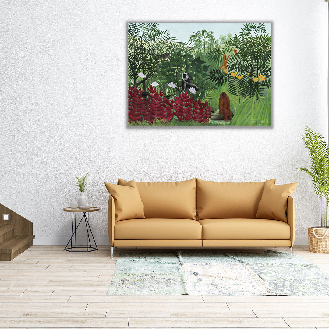 Tropical Forest With Monkeys, 1910 - Canvas Print Wall Art