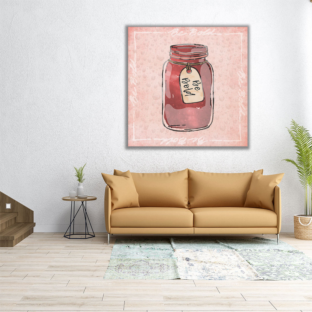 24x24 canvas print - red jar typography