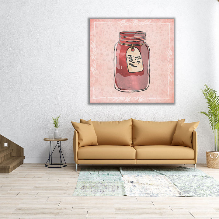 24x24 canvas print - red jar typography