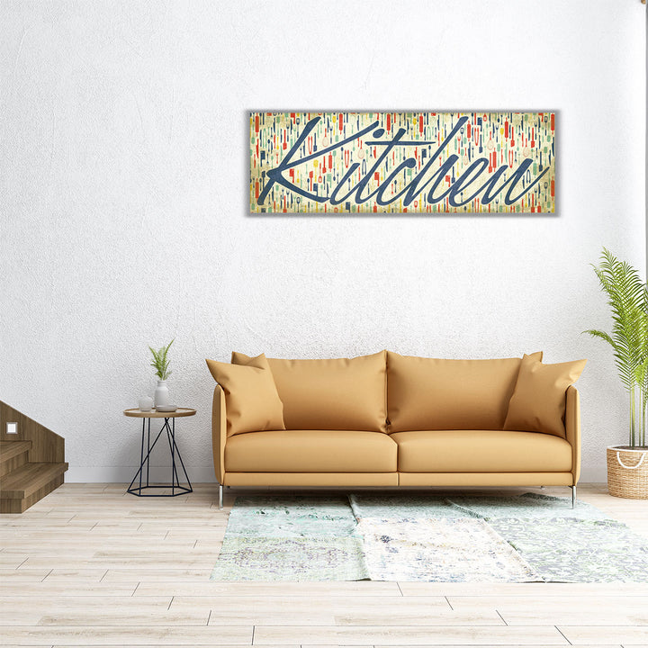 48x16 Canvas Print vivid blue text art