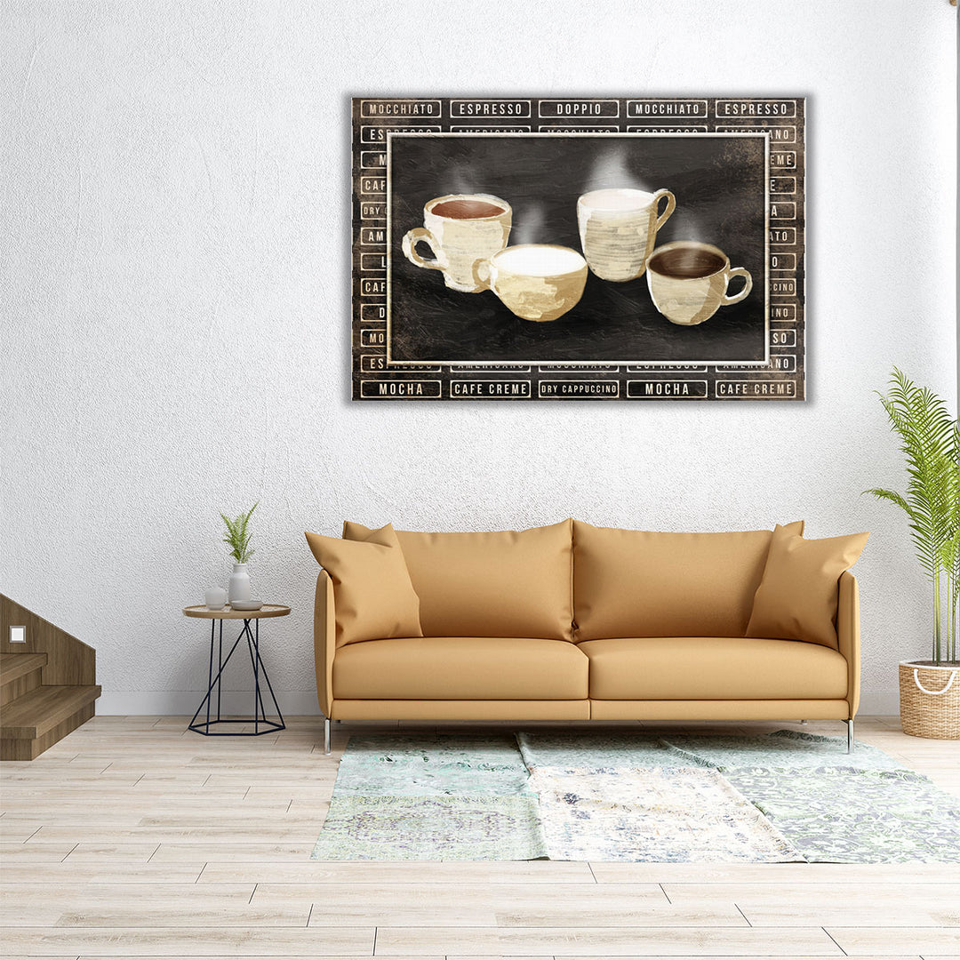 36x24 Canvas Print vintage coffee typography