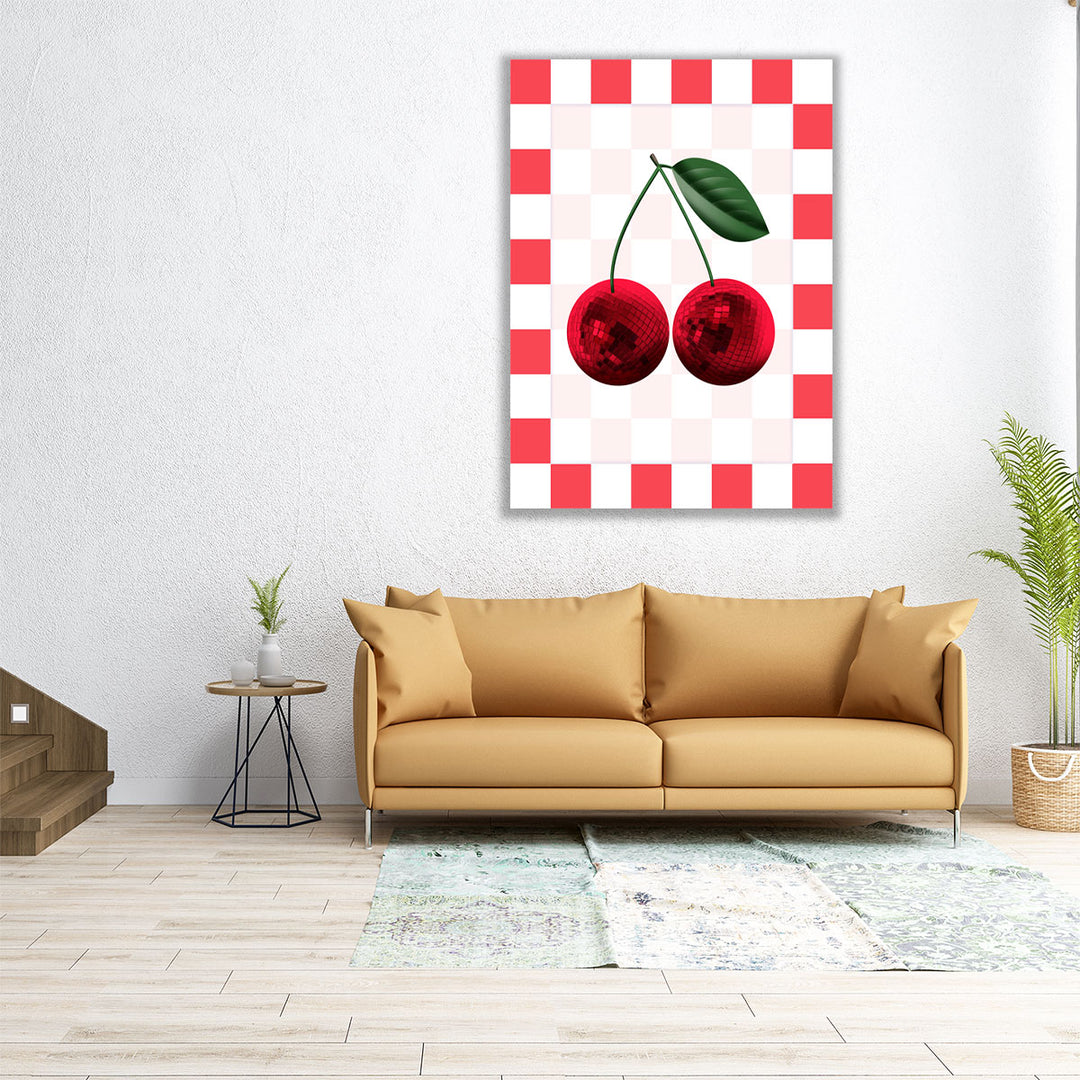 large kitchen art – bold cherry statement