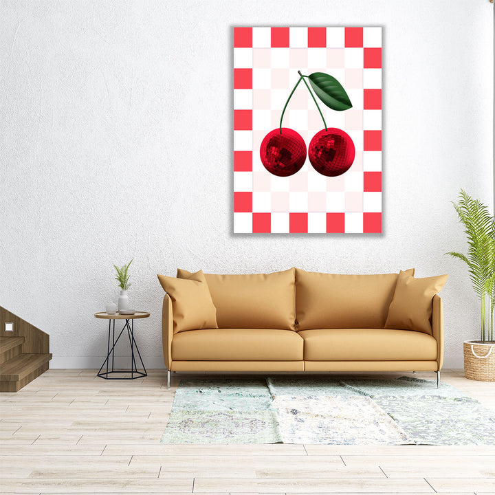 large kitchen art – bold cherry statement