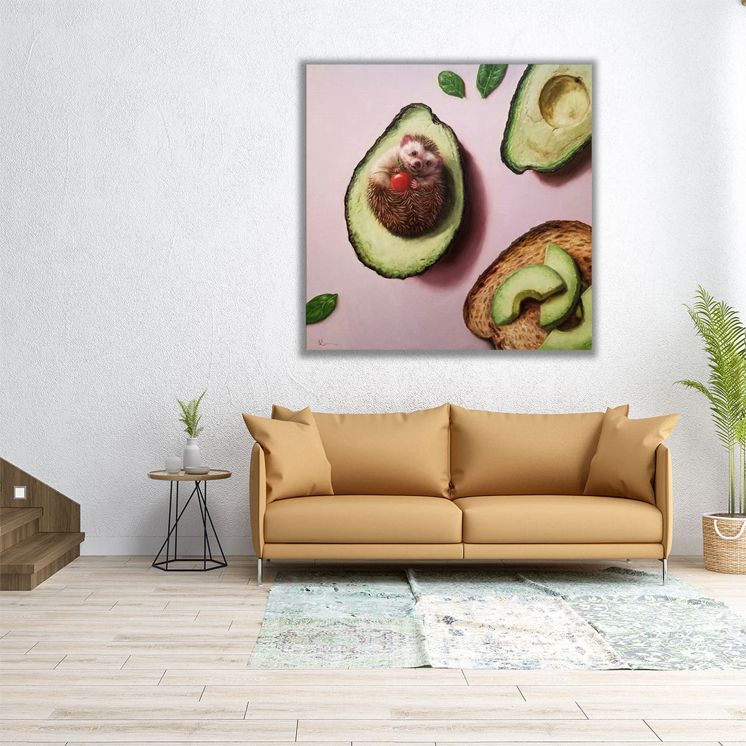 24x24 canvas print dramatic surreal fruit scene