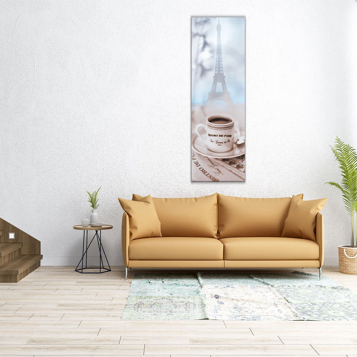 10x30 canvas print coffee cup scene