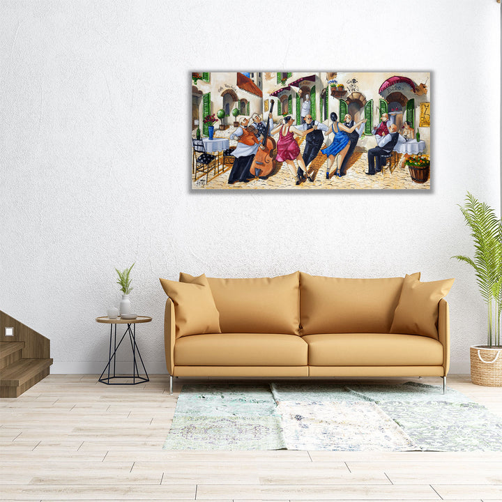 Dancing at Cafe da Vinci - Canvas Print Wall Art