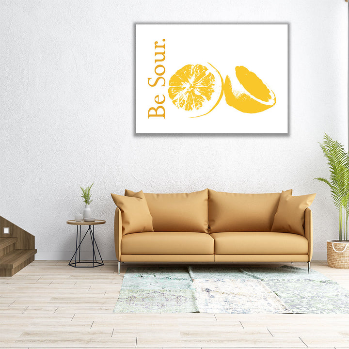 32x24 Canvas Print lemon slice closeup