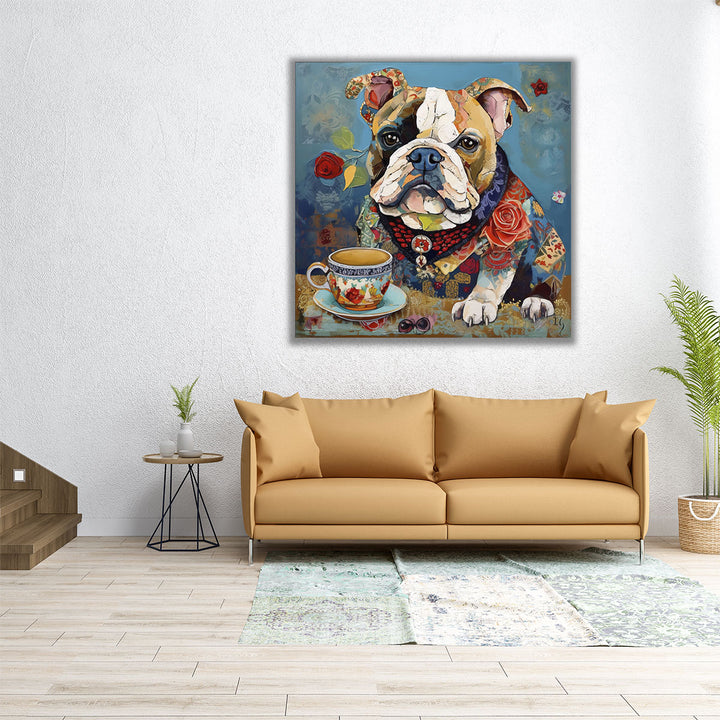 colorful dog art – playful kitchen scene