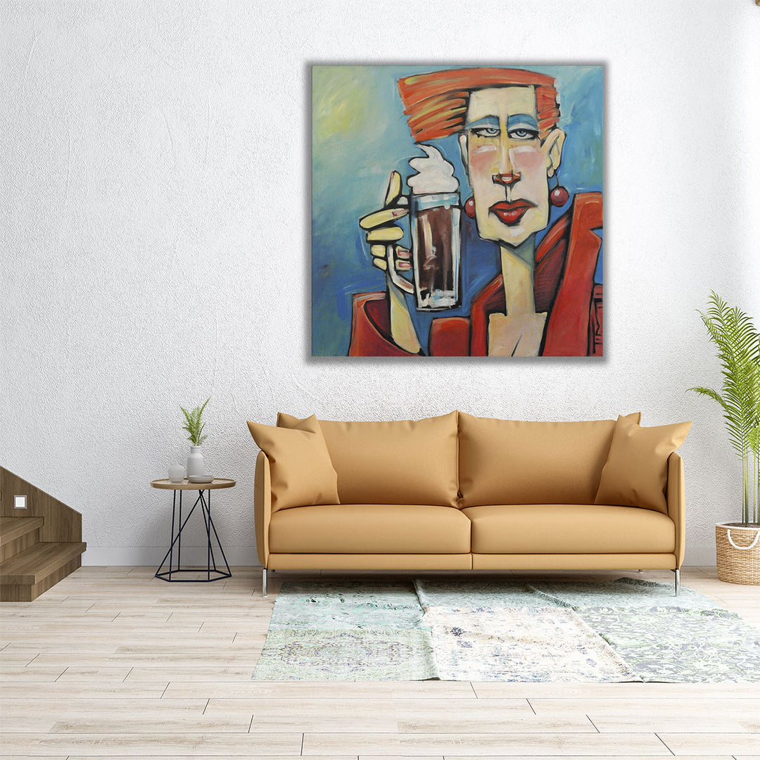 24x24 Wrapped Canvas – modern kitchen silhouette décor