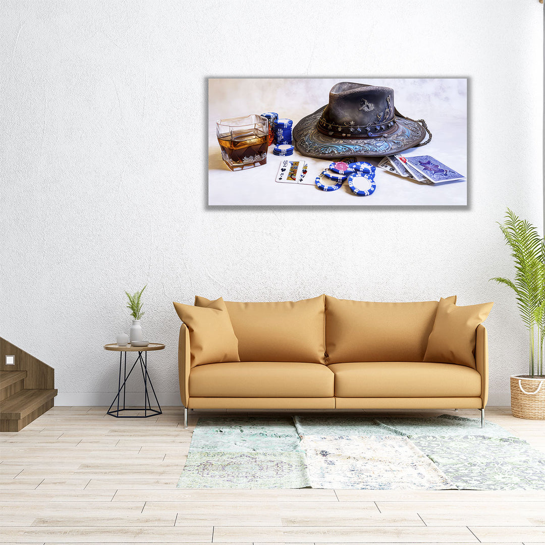 Poker Table Still Life - Canvas Print Wall Art