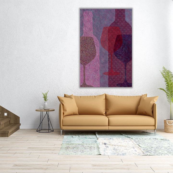 24x36 canvas print wine glass silhouette