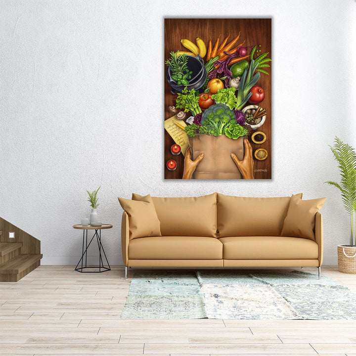 24x36 canvas print fresh ingredients display