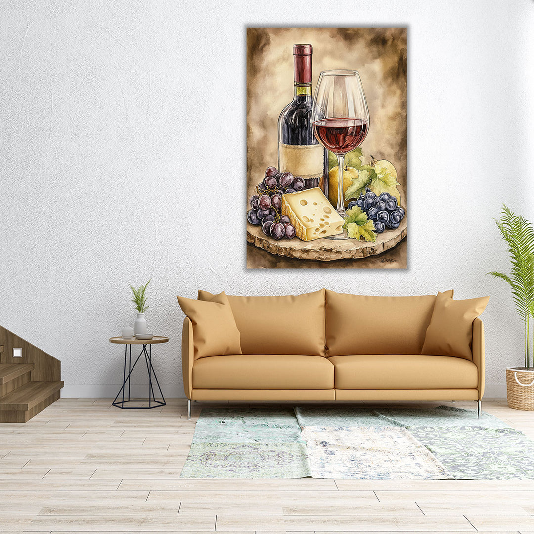 24x36 Canvas Print – wine grapes artwork
