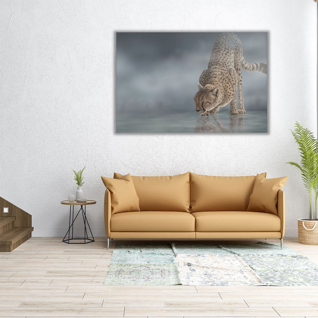 Cheetah in the Mist - Canvas Print Wall Art