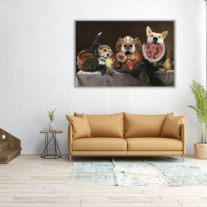 Still Life With Fruit And Caraf -  Pensionante Del Saraceni - Redux - Canvas Print Wall Art