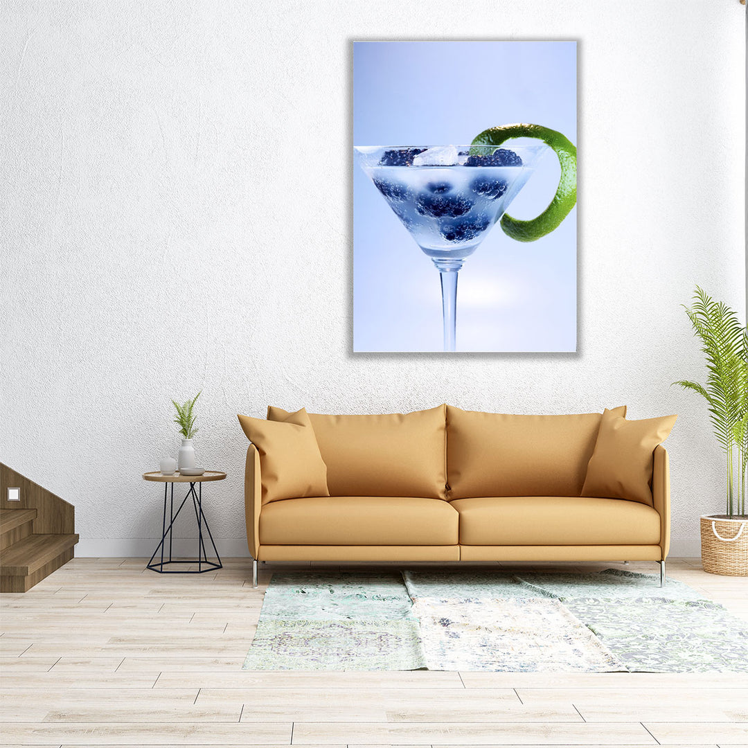 large cocktail art – vibrant blue hues