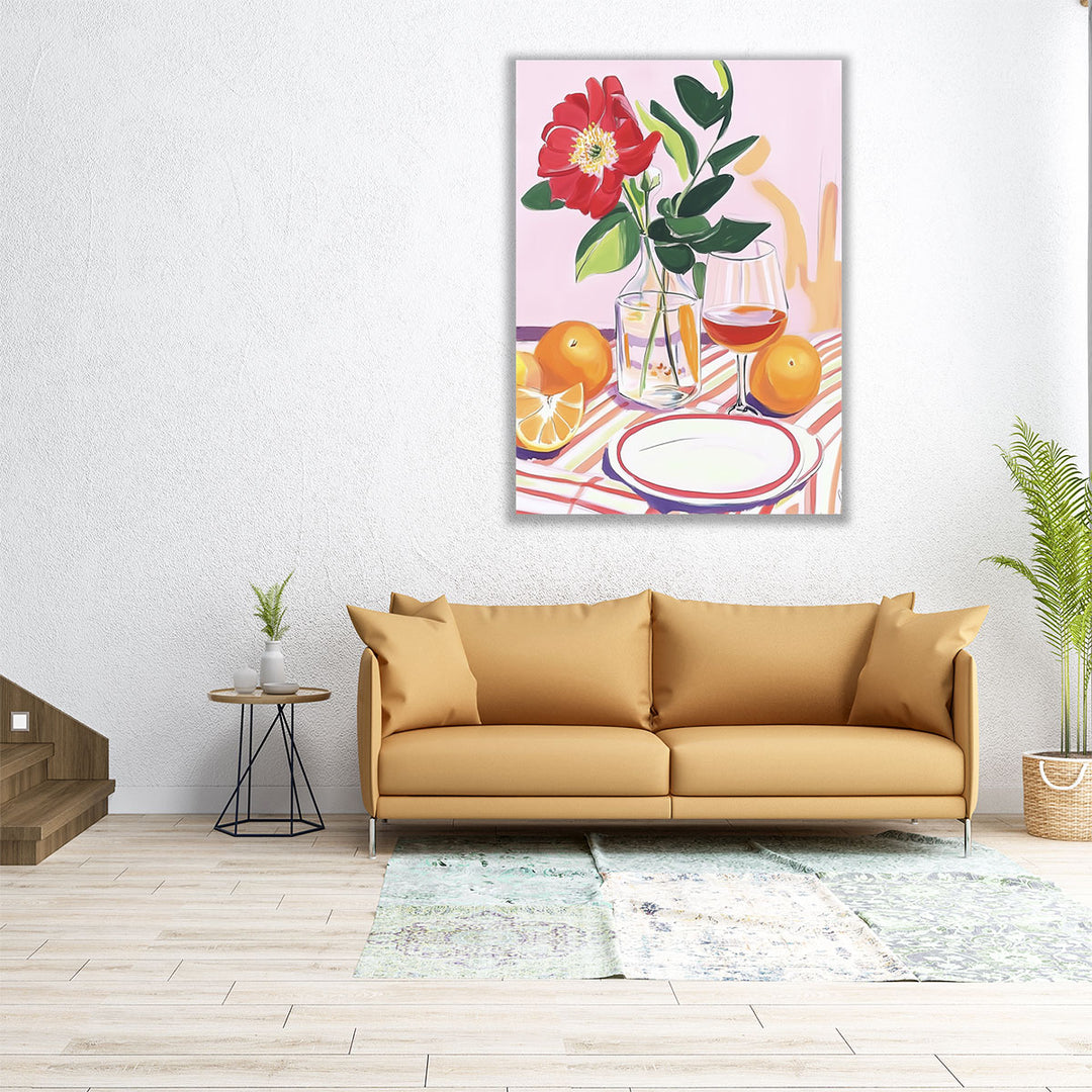 kitchen art – sunlit orchard scene