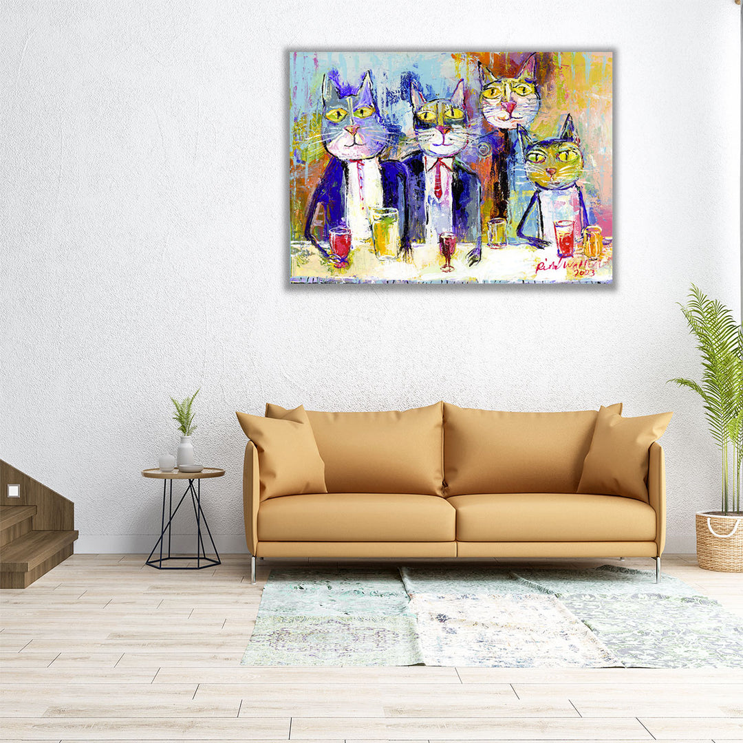 24x18 Canvas Print – mischievous tabby cat illustration