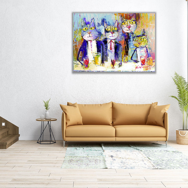 24x18 Canvas Print – mischievous tabby cat illustration