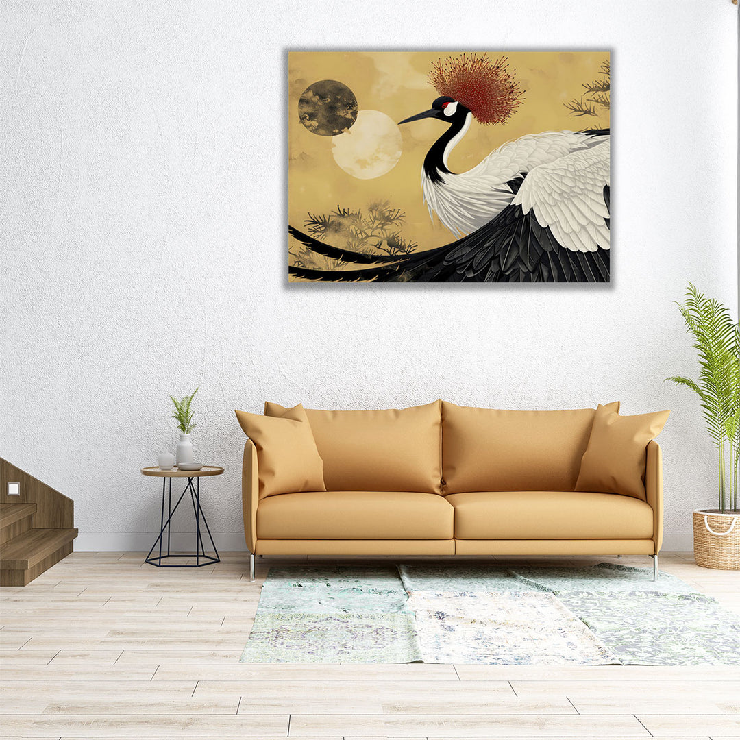 Japanese Red Crowned Crane - Canvas Print Wall Art