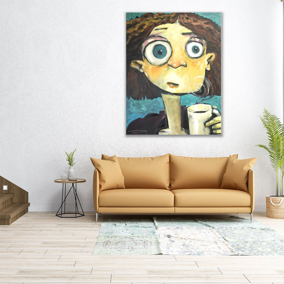 32x40 Canvas Print – abstract coffee and portrait