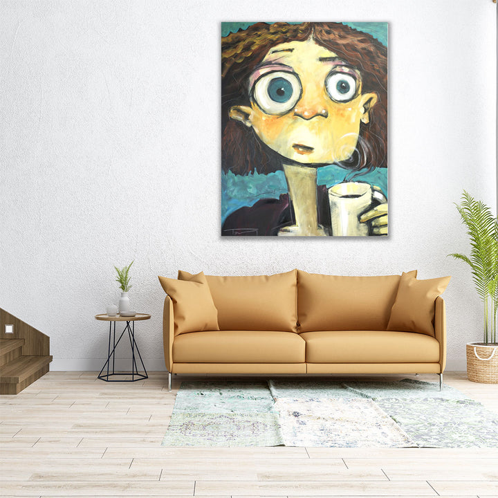 32x40 Canvas Print – abstract coffee and portrait